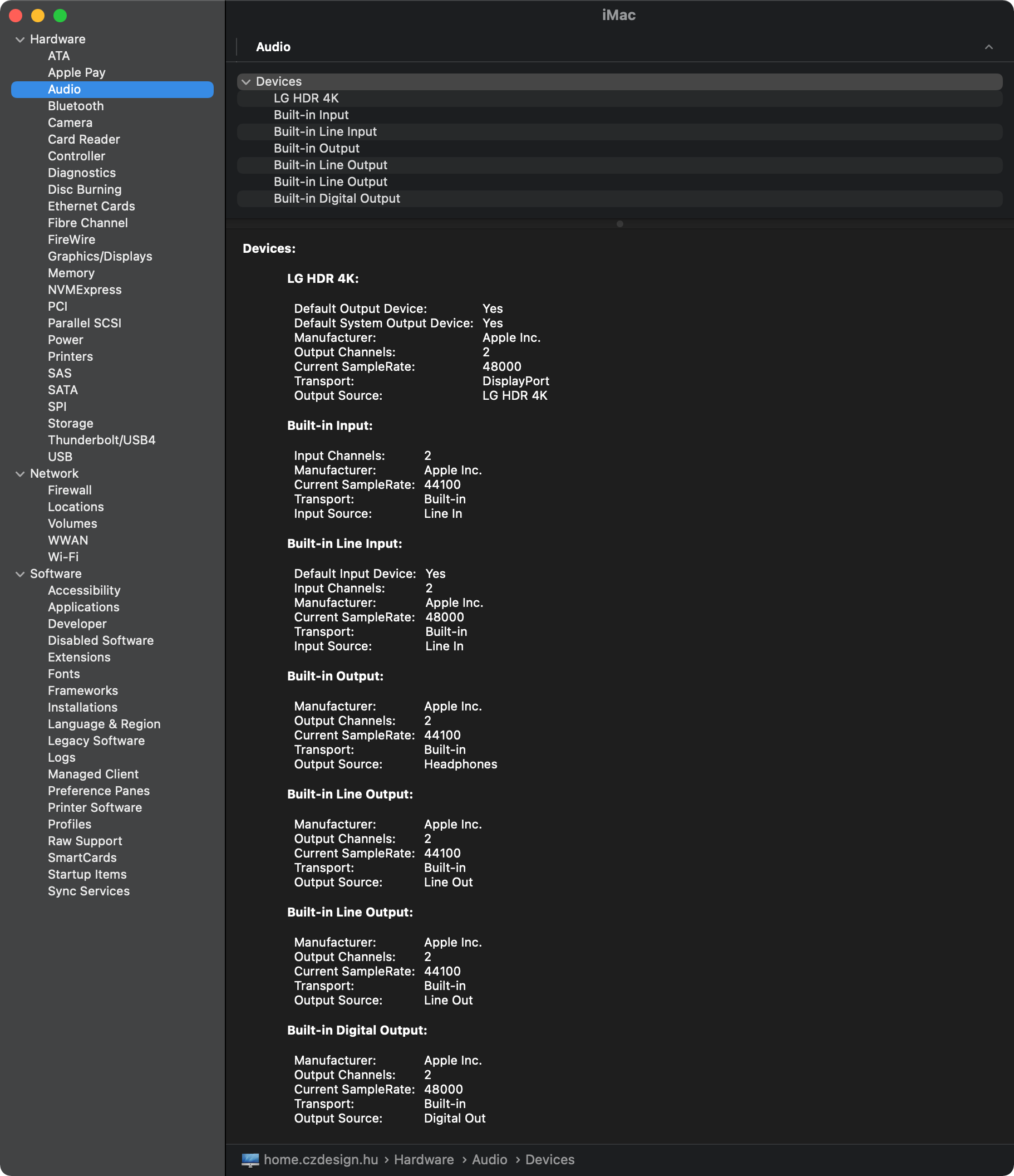 System Info Audio