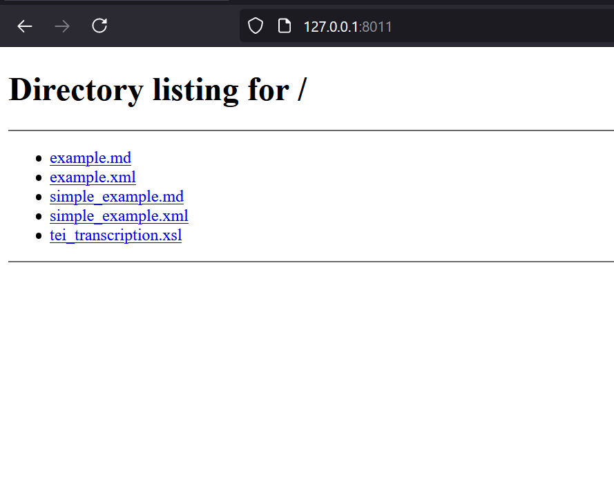screenshot of browser viewing a directory