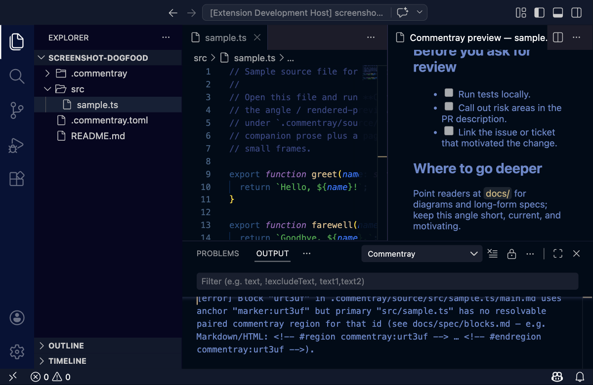 Validate workspace + output