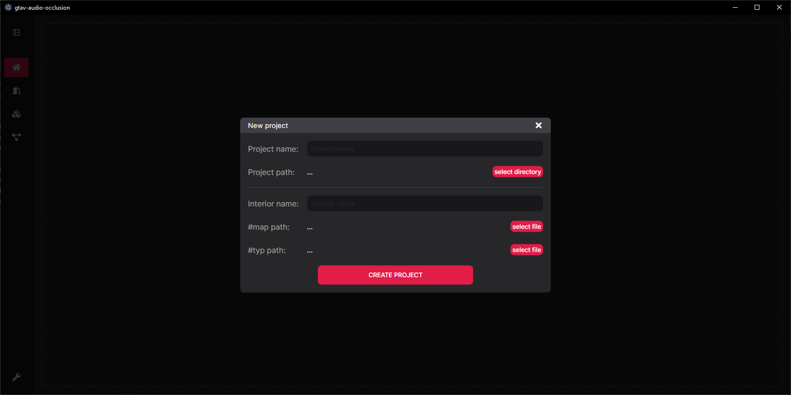 Create project modal