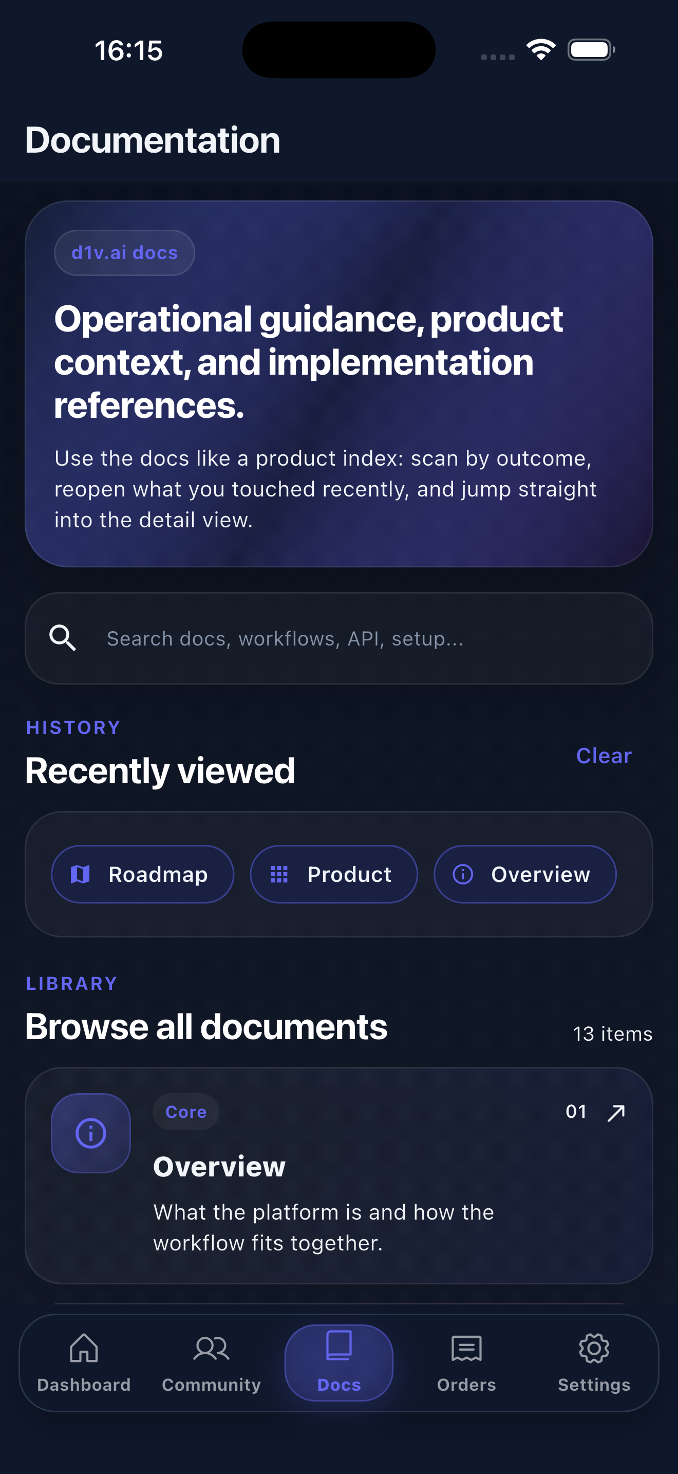 d1v.ai docs screen