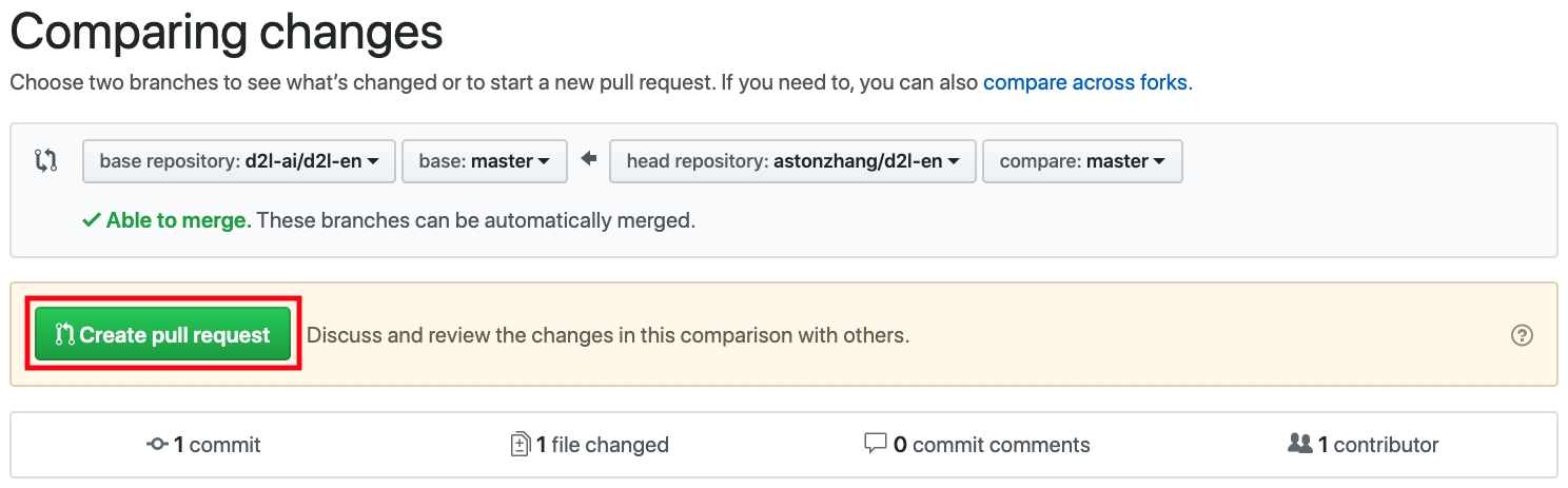 Create pull request.