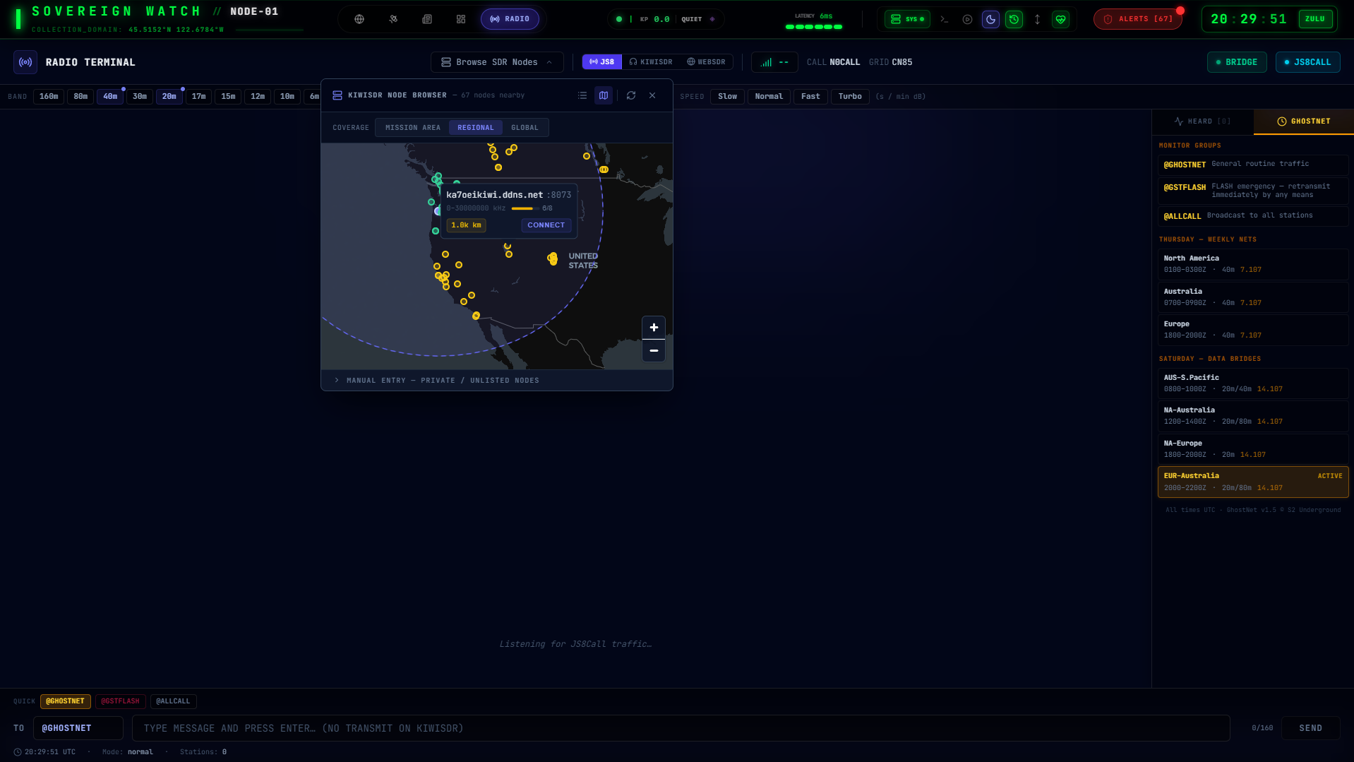 Sovereign Watch - JS8CALL Terminal