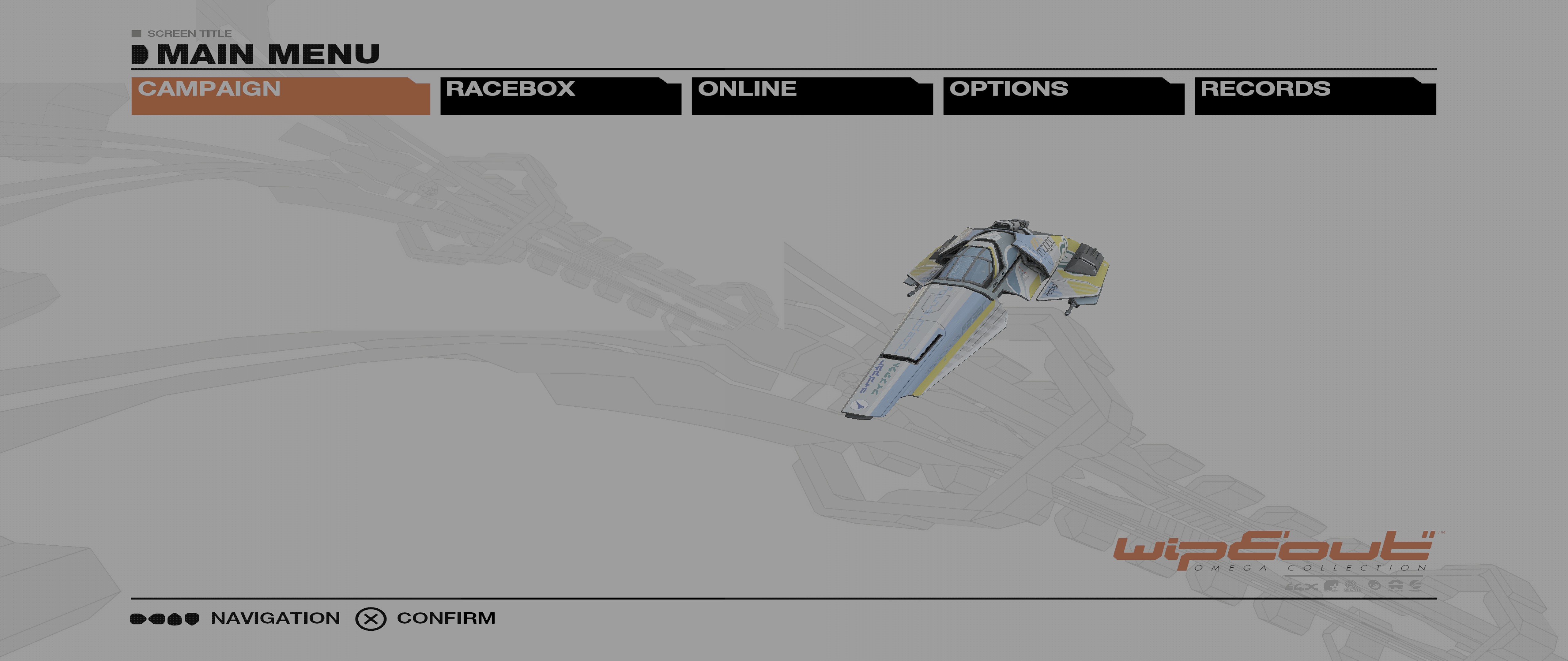 Main menu after a race: background drawn again in the upper-left ...