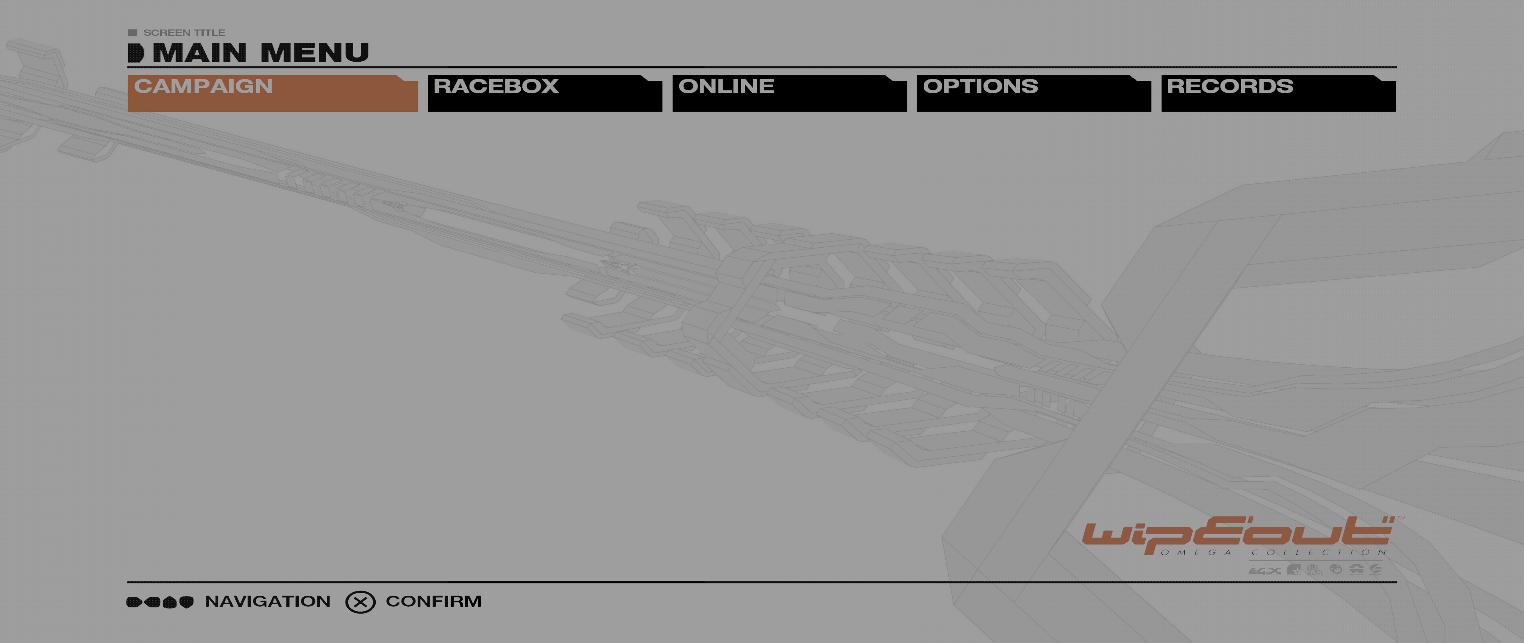 Main menu after a race: background drawn again in the upper-left ...