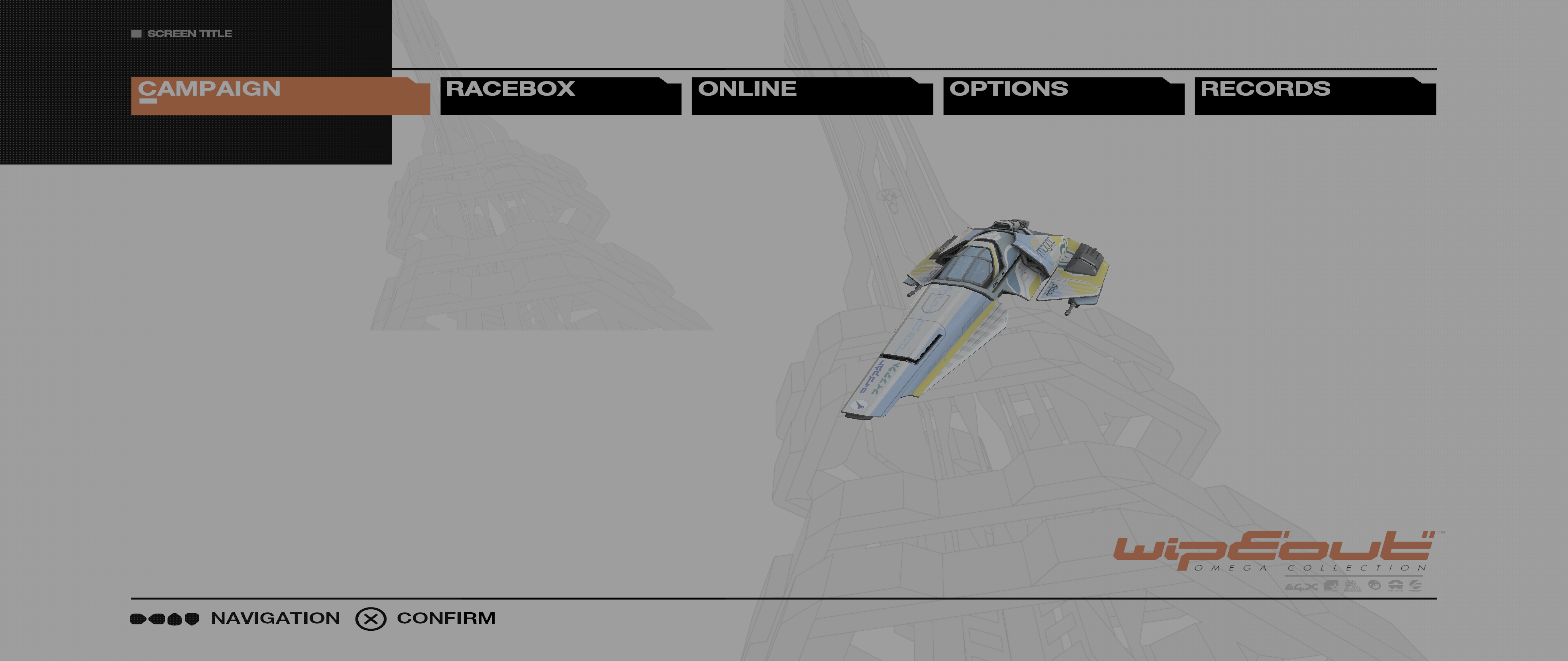 Main menu after a race: background drawn again in the upper-left ...