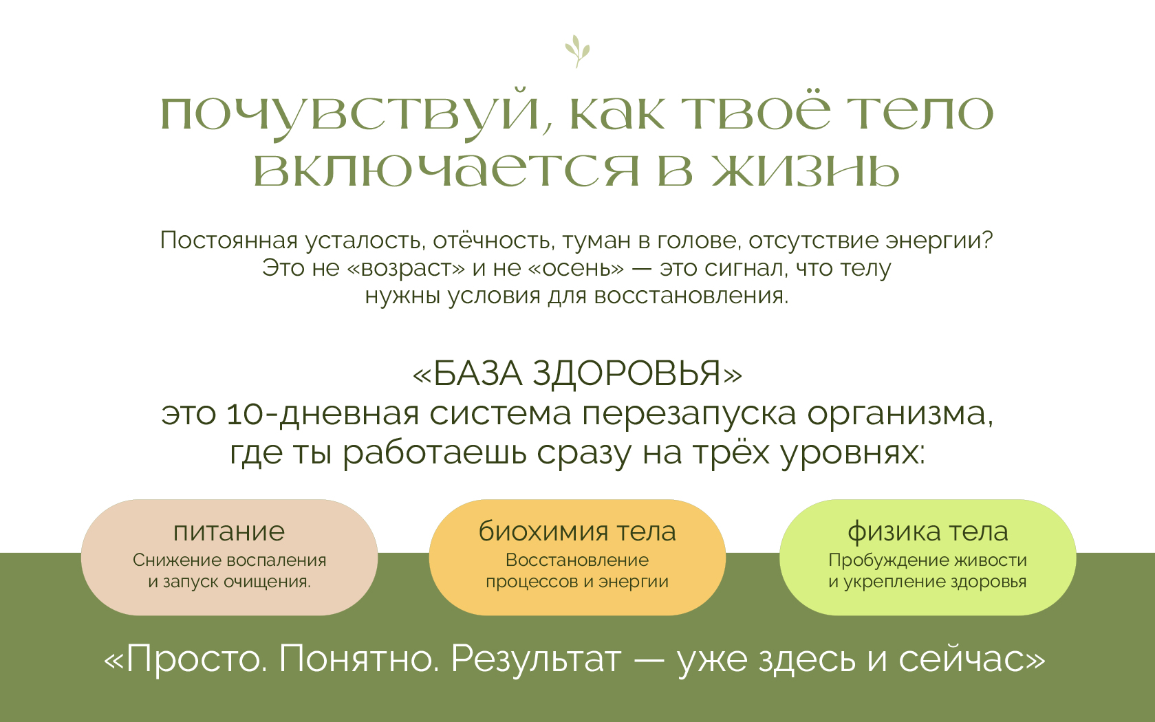 Почувствуй, как тело включается в жизнь