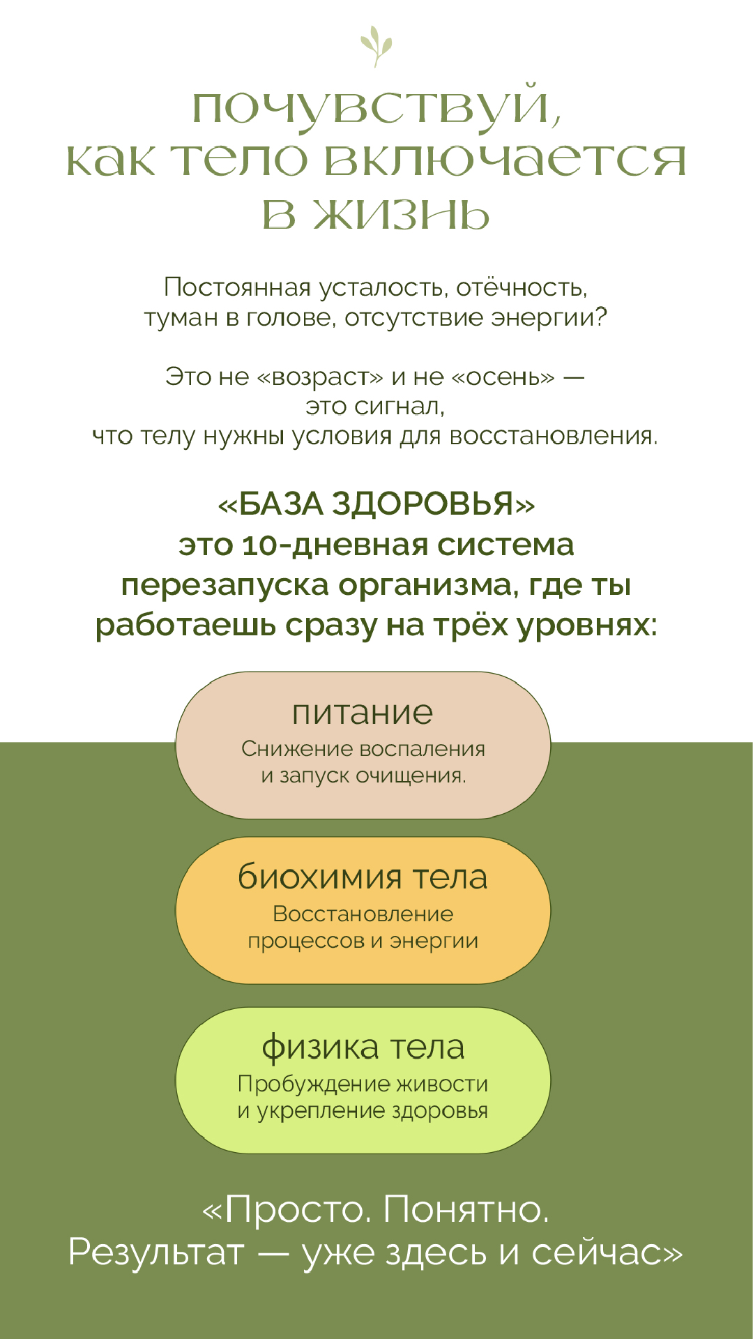 Почувствуй, как тело включается в жизнь