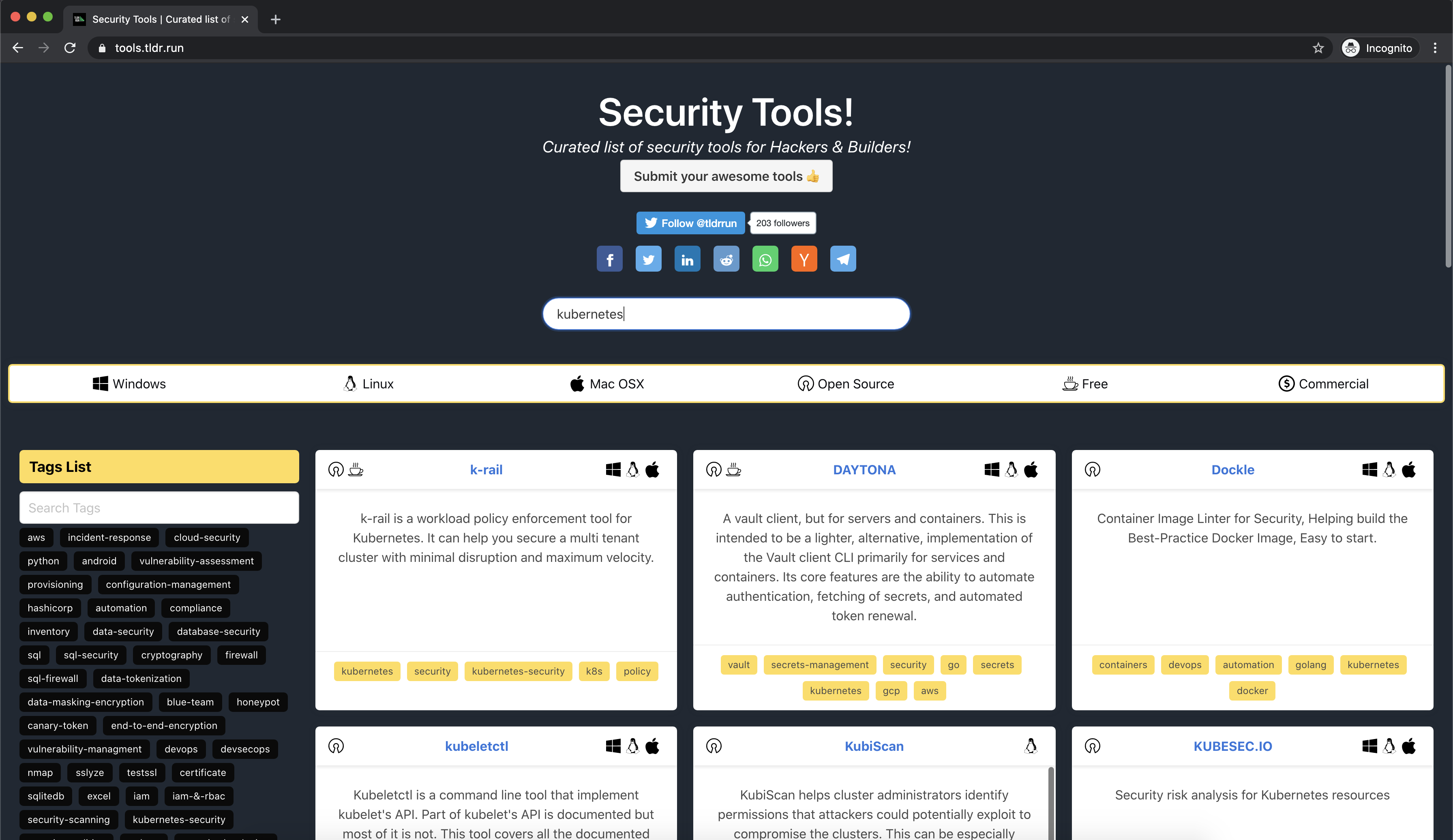 Security Tools | https://tools.tldr.run