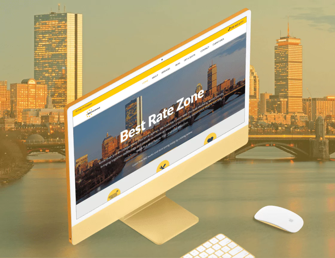 Desktop View of BRZ Insurance Homepage