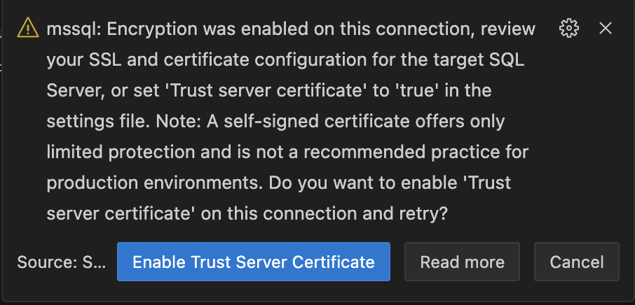 Trust Server Certificate