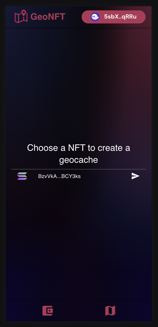 Create Geocache from Token