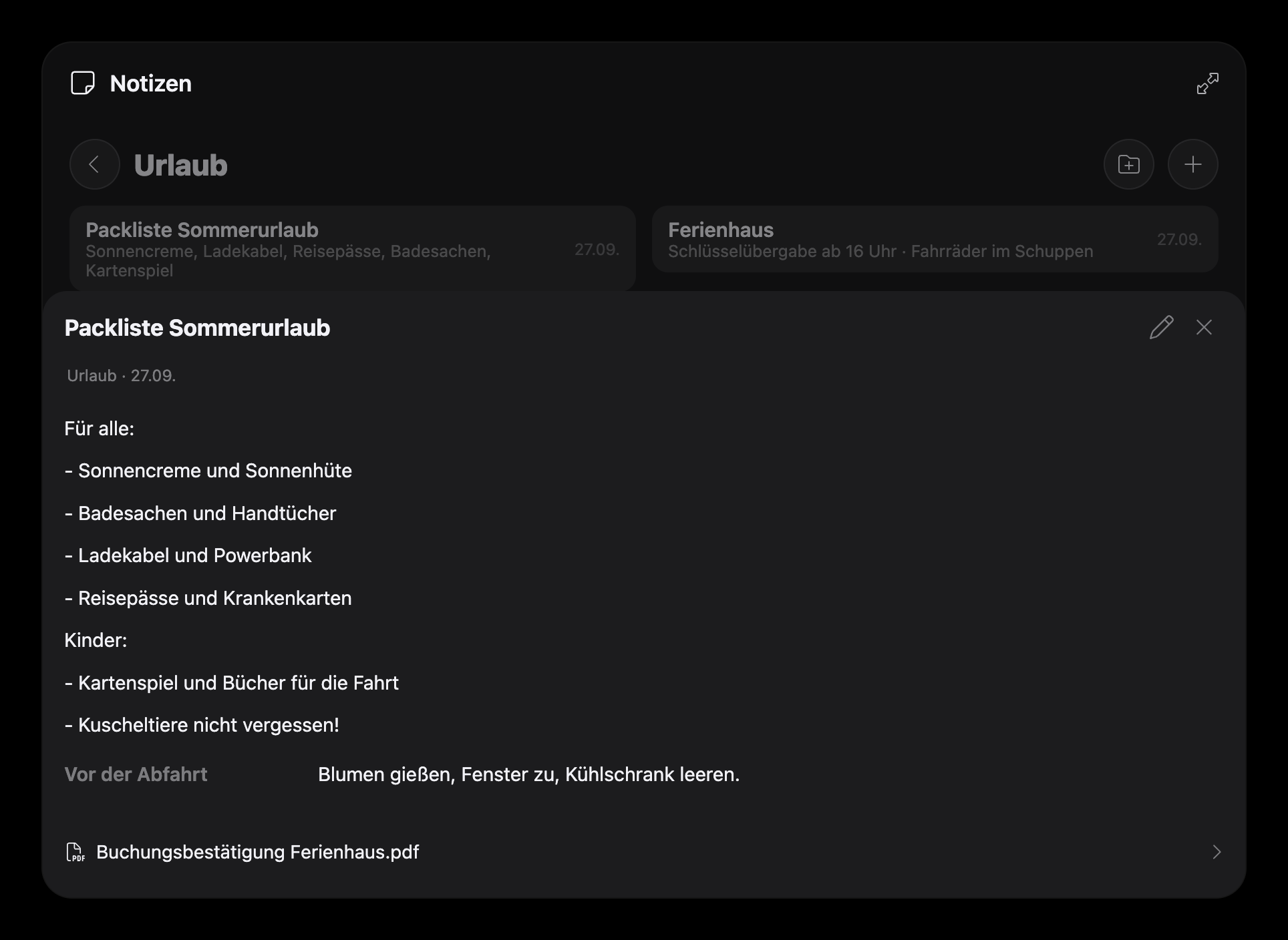SymDo — Notizen Notiz