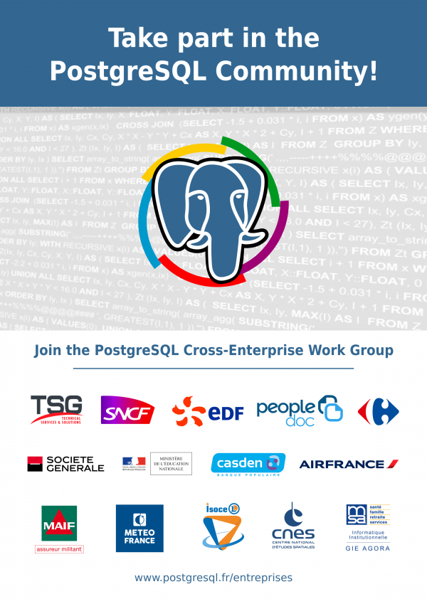 PostgreSQL Cross-Enterprise Work Group