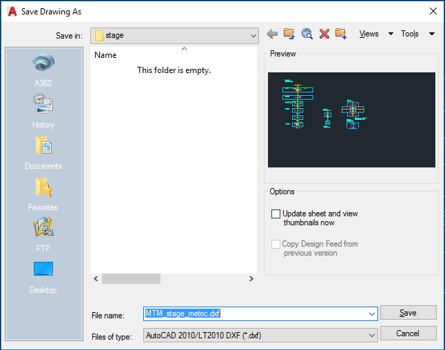 Autocad export DXF 2010