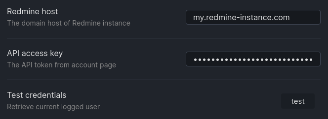 credentials settings