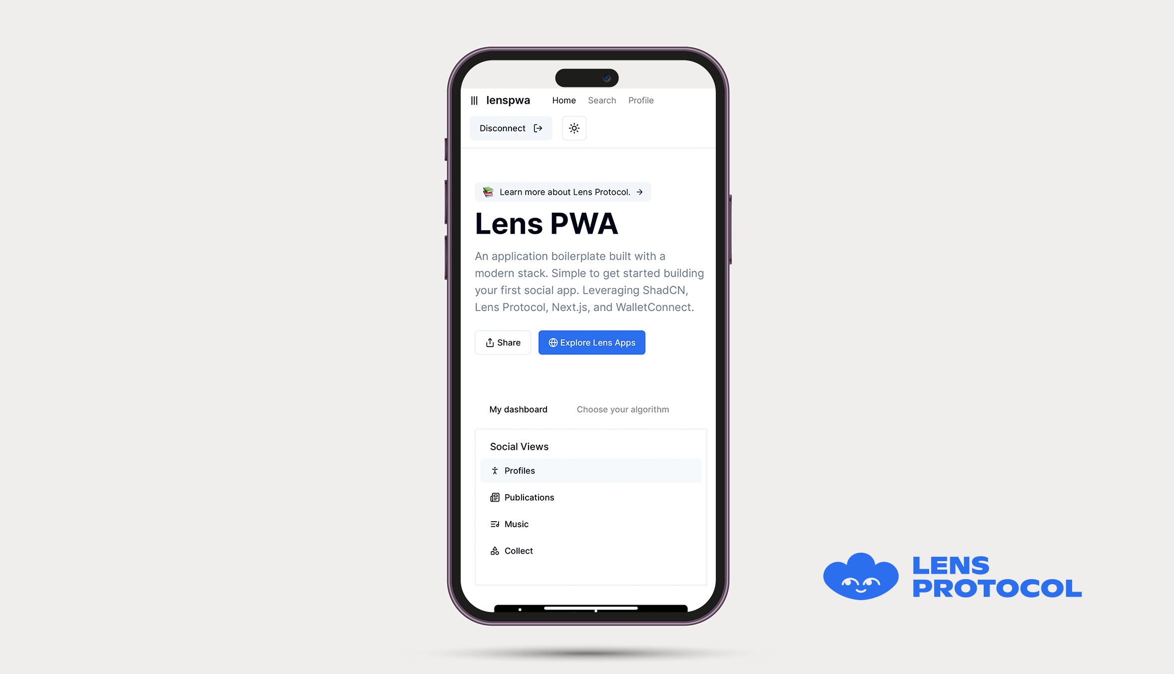 Lens PWA Screenshot
