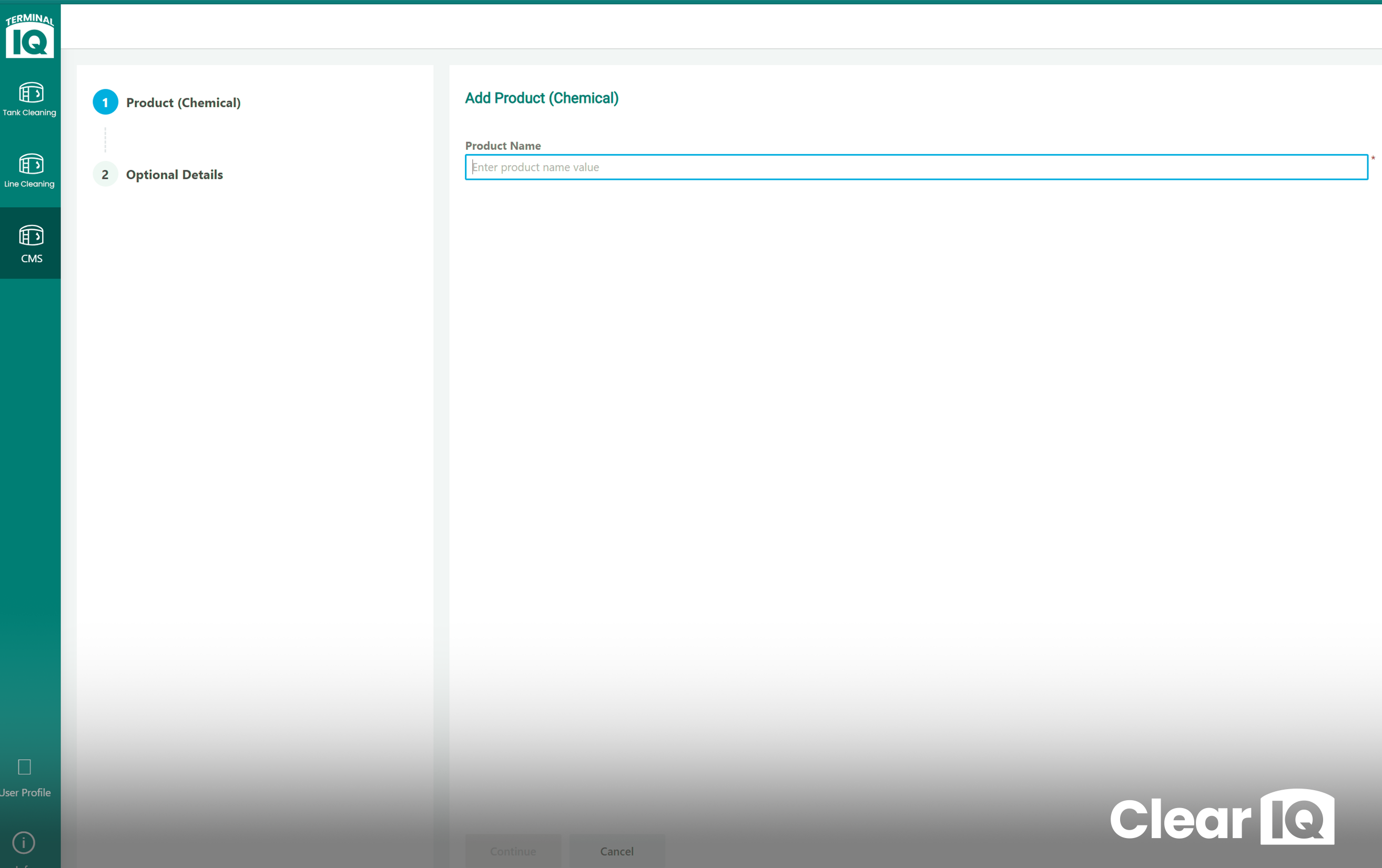 ClearIQ CMS — Add Product