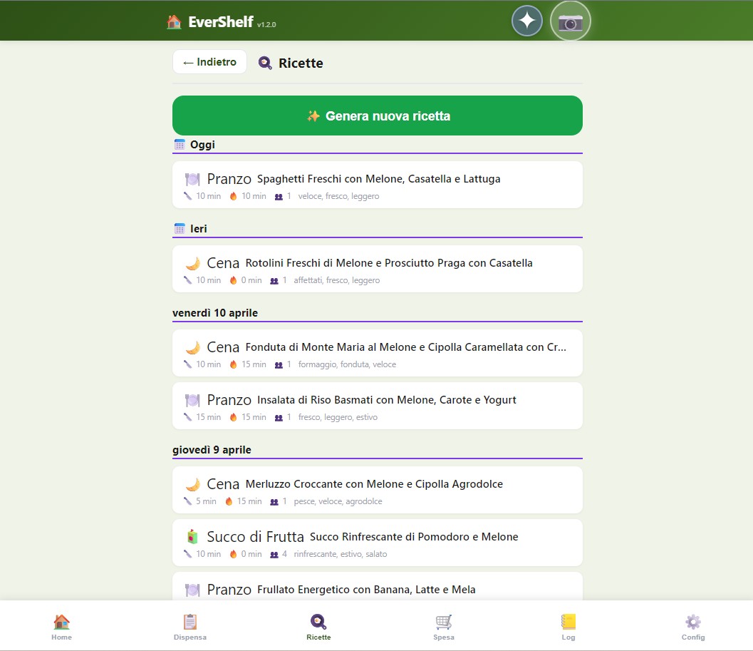 EverShelf Ricette