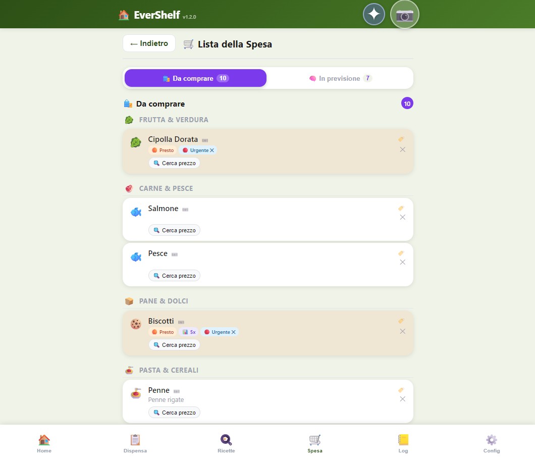 EverShelf Lista Spesa