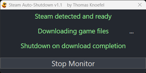 Steam Auto-Shutdown Screenshot