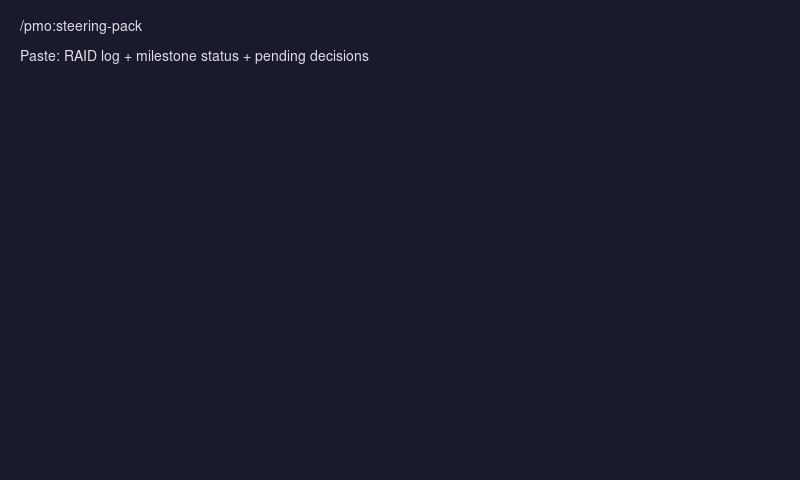 Steering Pack Builder — paste RAID log and milestones, get a decision-led steering deck outline