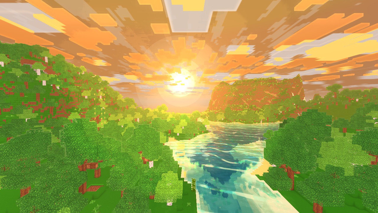 Sunset over the river