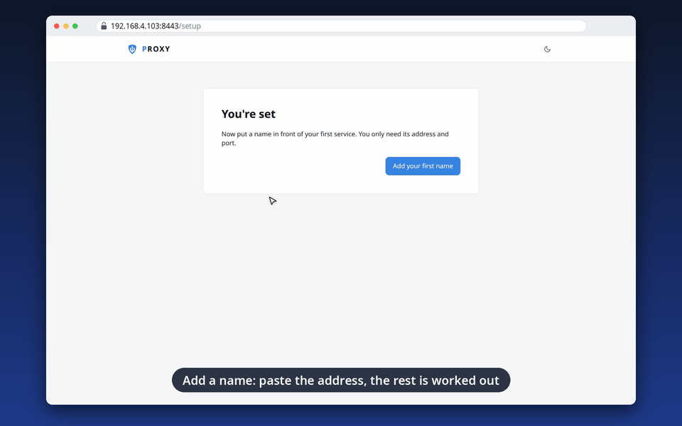 Adding a name and opening it over HTTPS