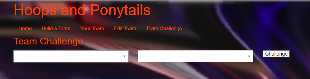 Image of the team challenge page