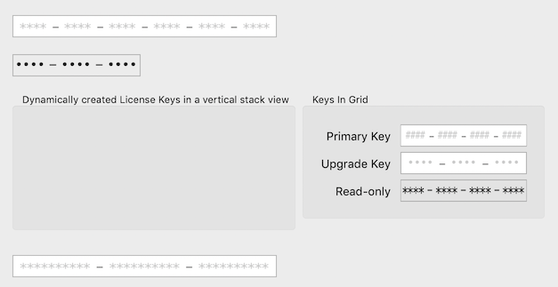 License Key preview in Interface Builder in action