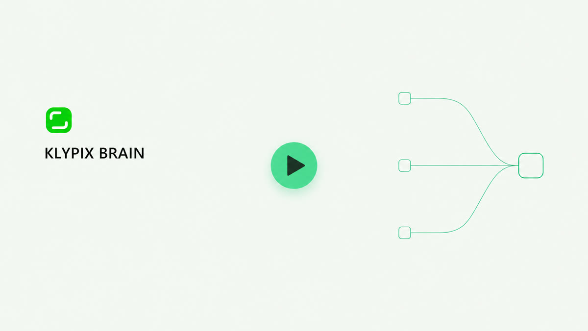 Watch the 2 minute 21 second KLYPIX Brain product walkthrough