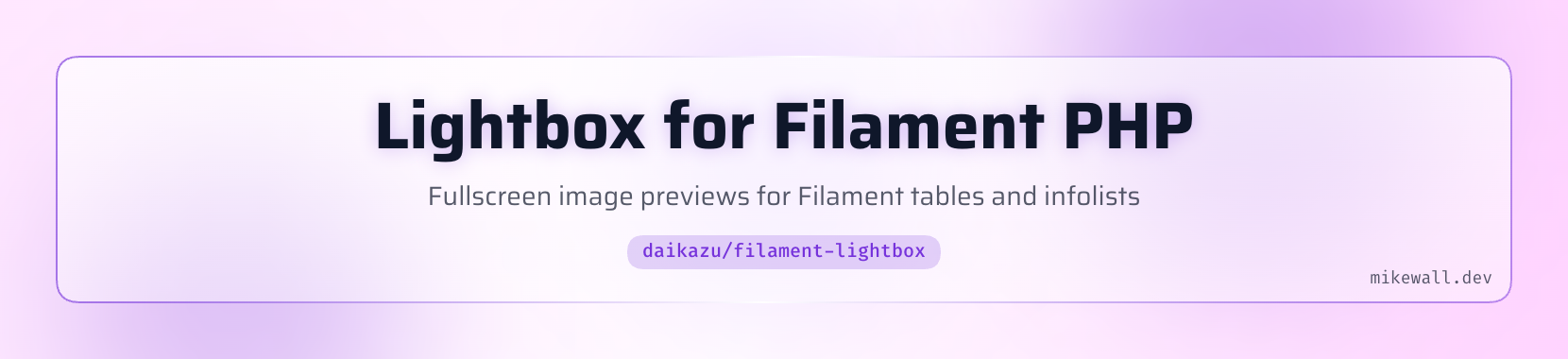 Logo for Lightbox for Filament PHP