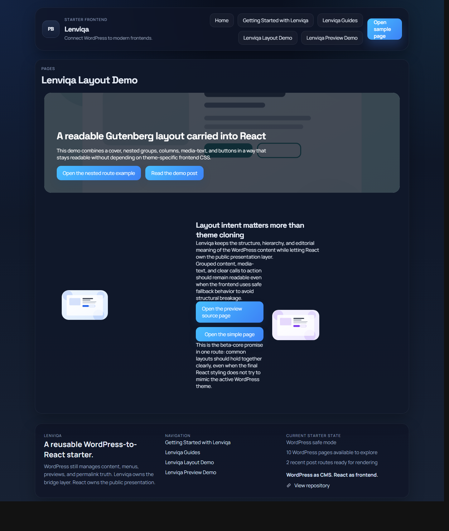 Gutenberg layout example