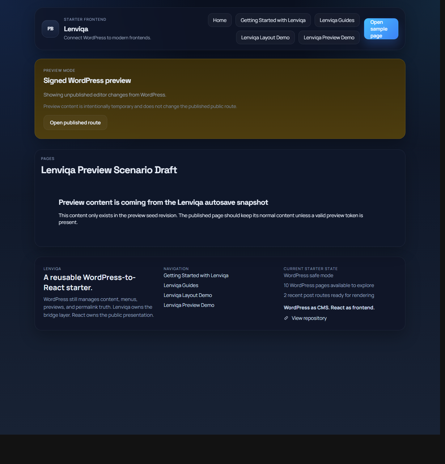 Preview flow example