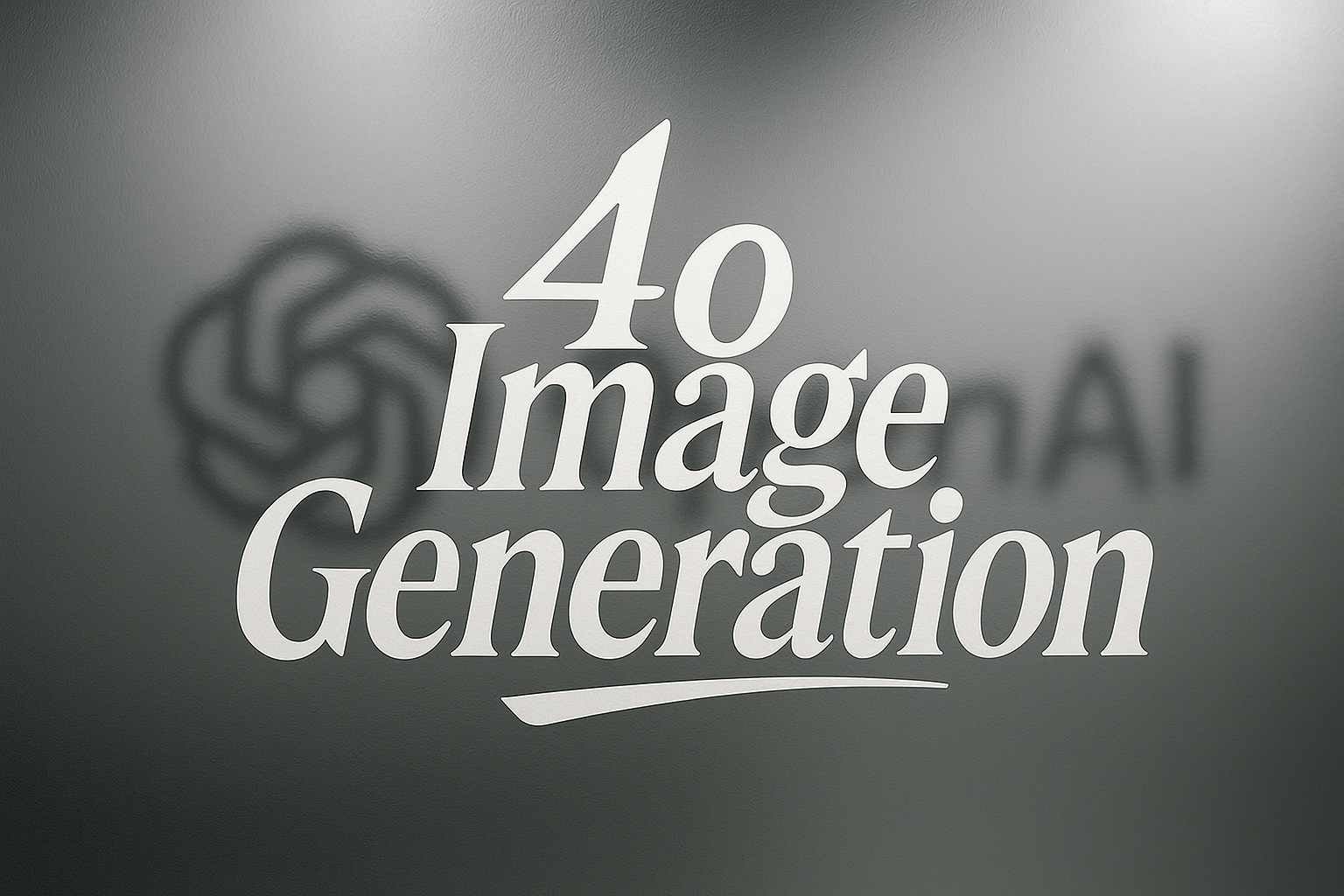 A stylized title in front of an OpenAI logo, behind frosted glass.