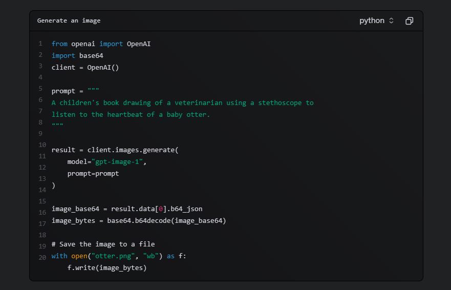 Screenshot of the OpenAI API documentation page