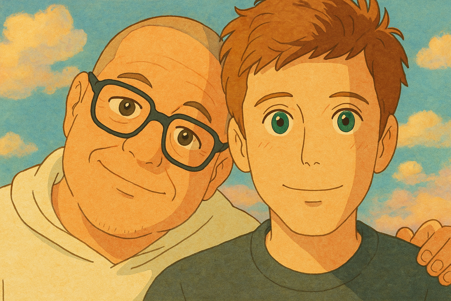 Image of Sam Altman and Jony Ive Ghiblified