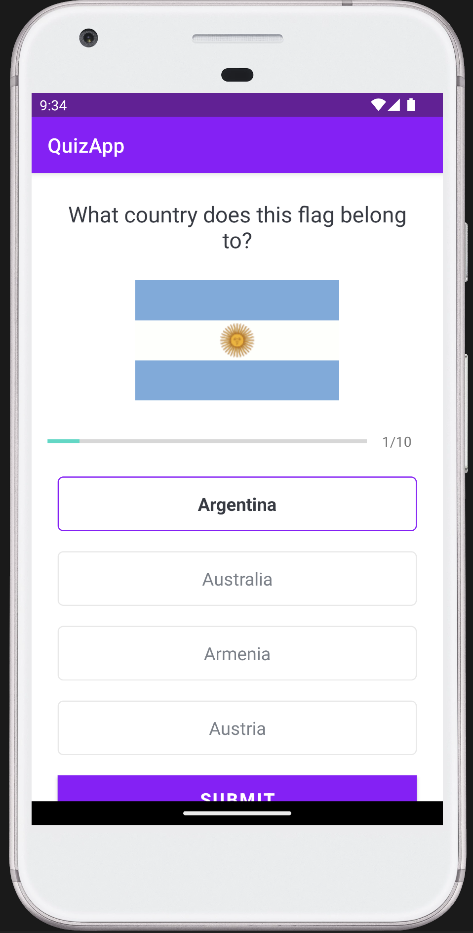 Quiz App Screenshot