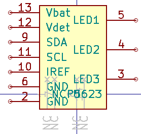 Screenshot of the NCP5623 symbol for Kicad