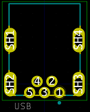 Screenshot of the Omron XM7D-0512 footprint for KiCad