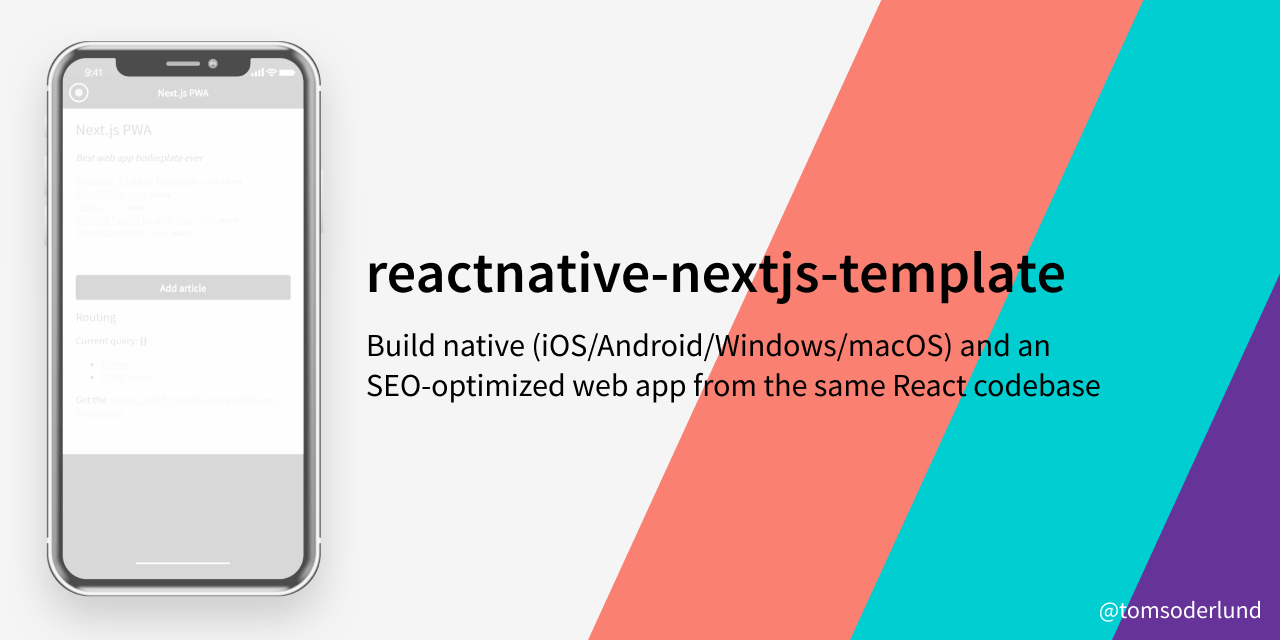 reactnative-nextjs-template demo on phone