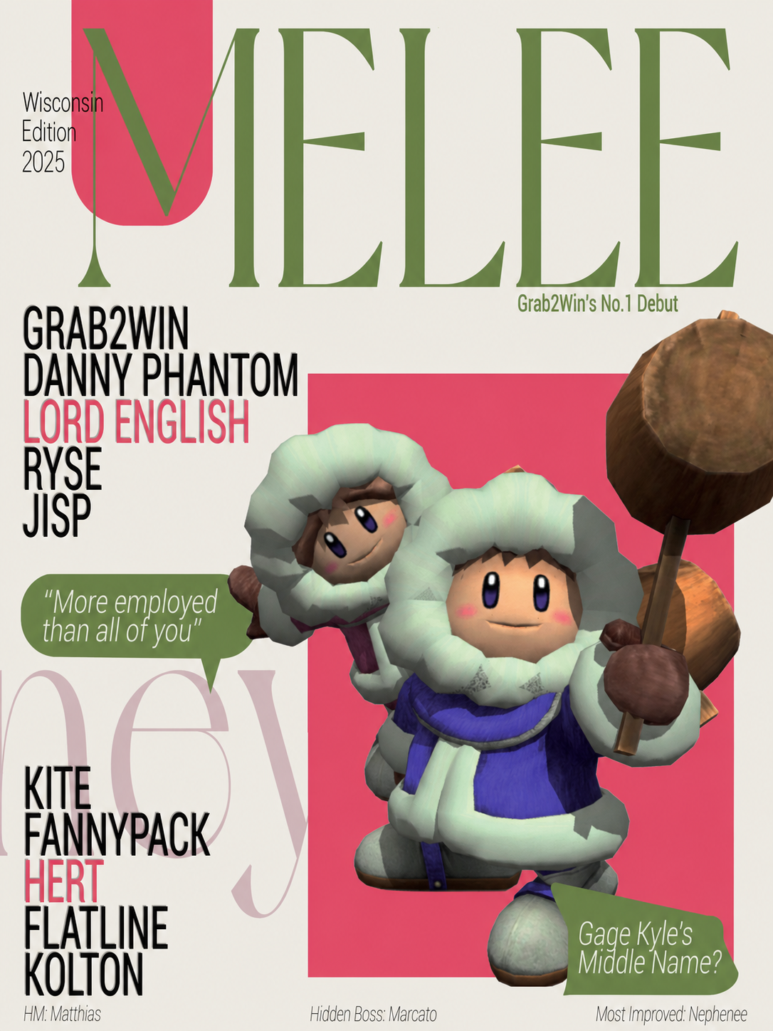 Melee Magazine Wisconsin Edition 2025 cover featuring Grab2Win's No. 1 Debut