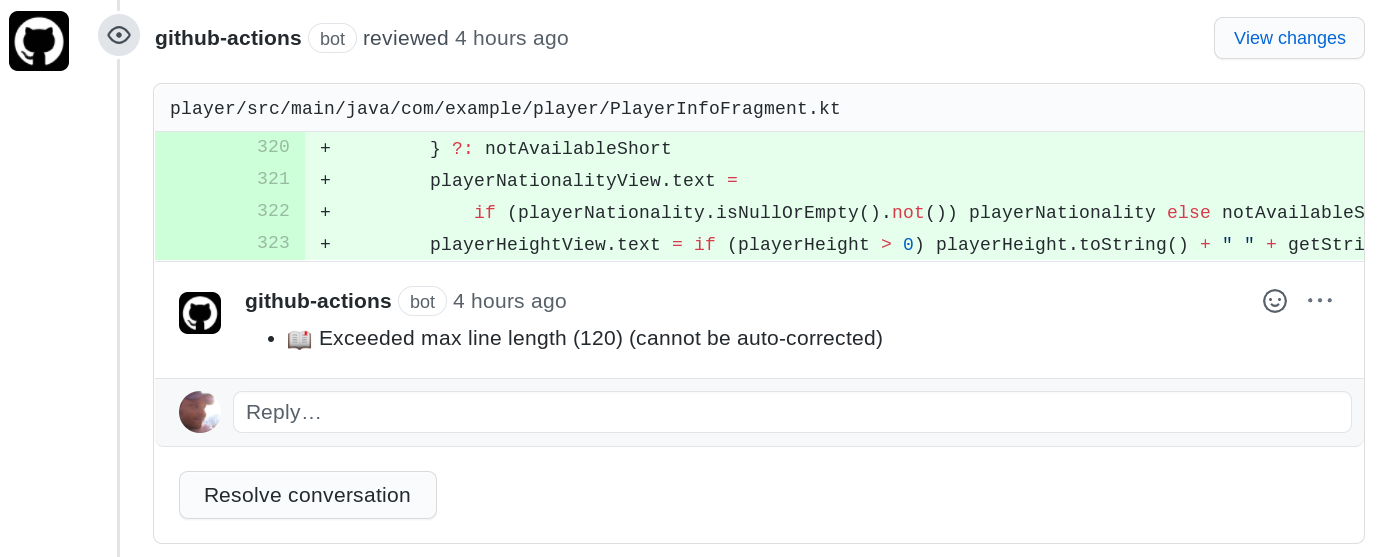 inline comment