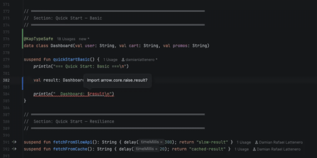 KAP IDE autocomplete demo