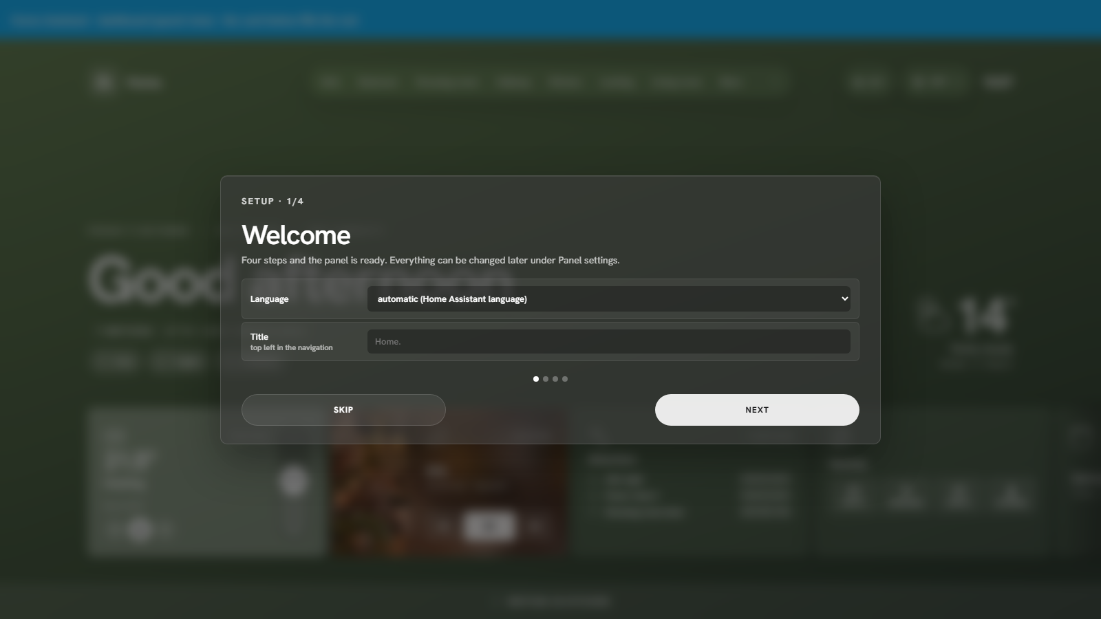 Setup wizard