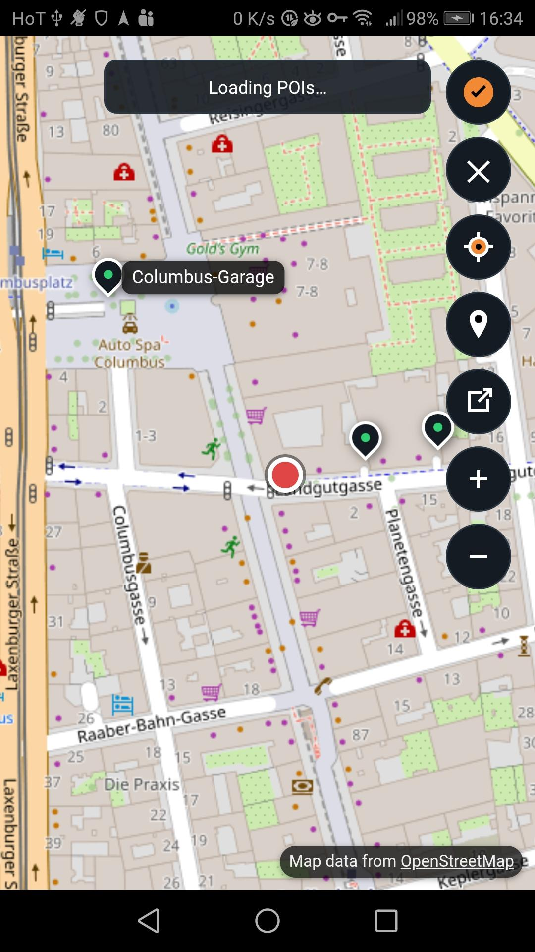 POI Selection on Map