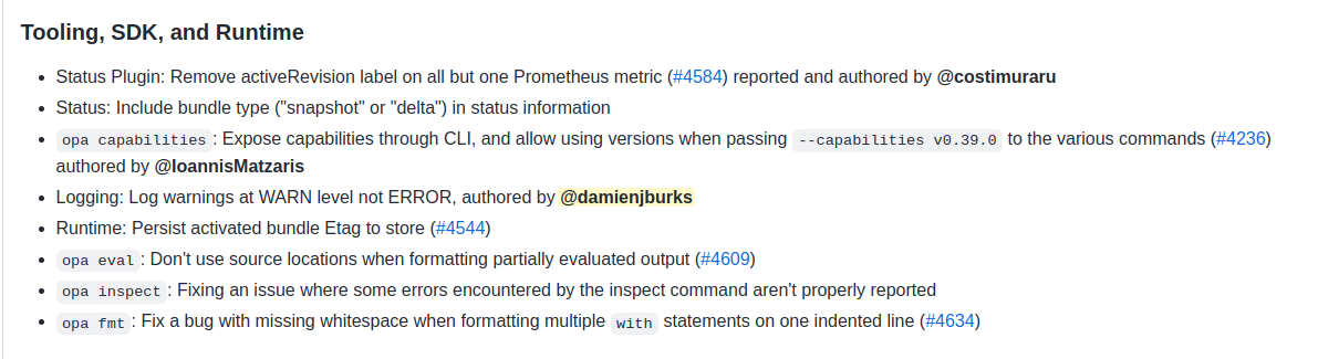 OPA Release Annoucement Example