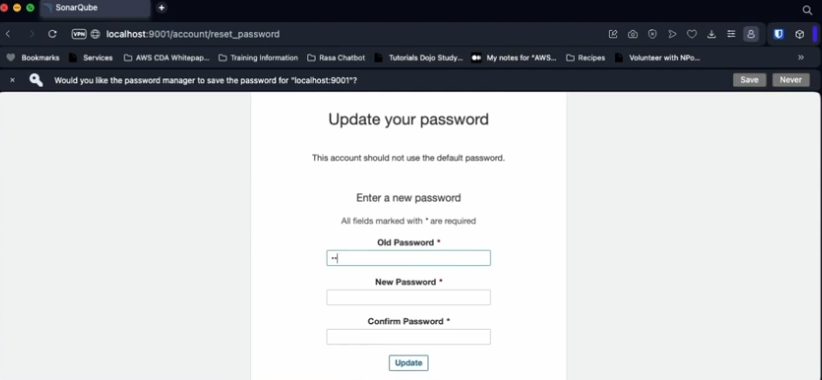 Changing Default Password