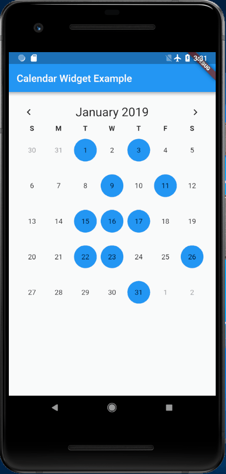 calendar usage example