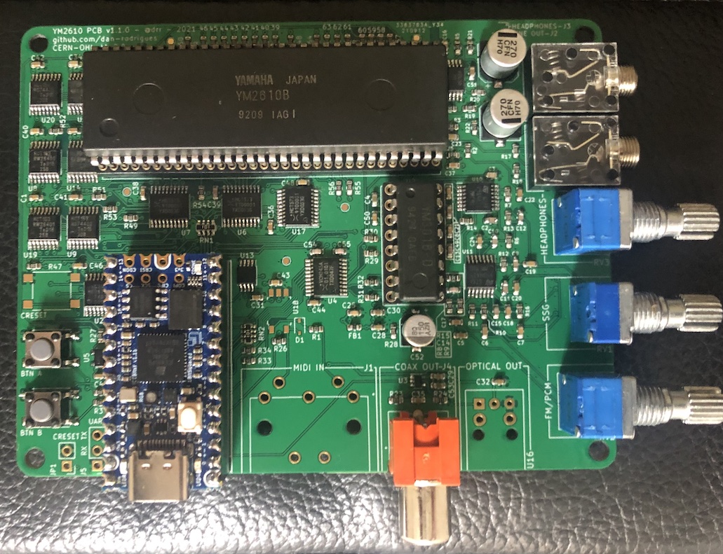 v1.1.0 PCB partially assembled